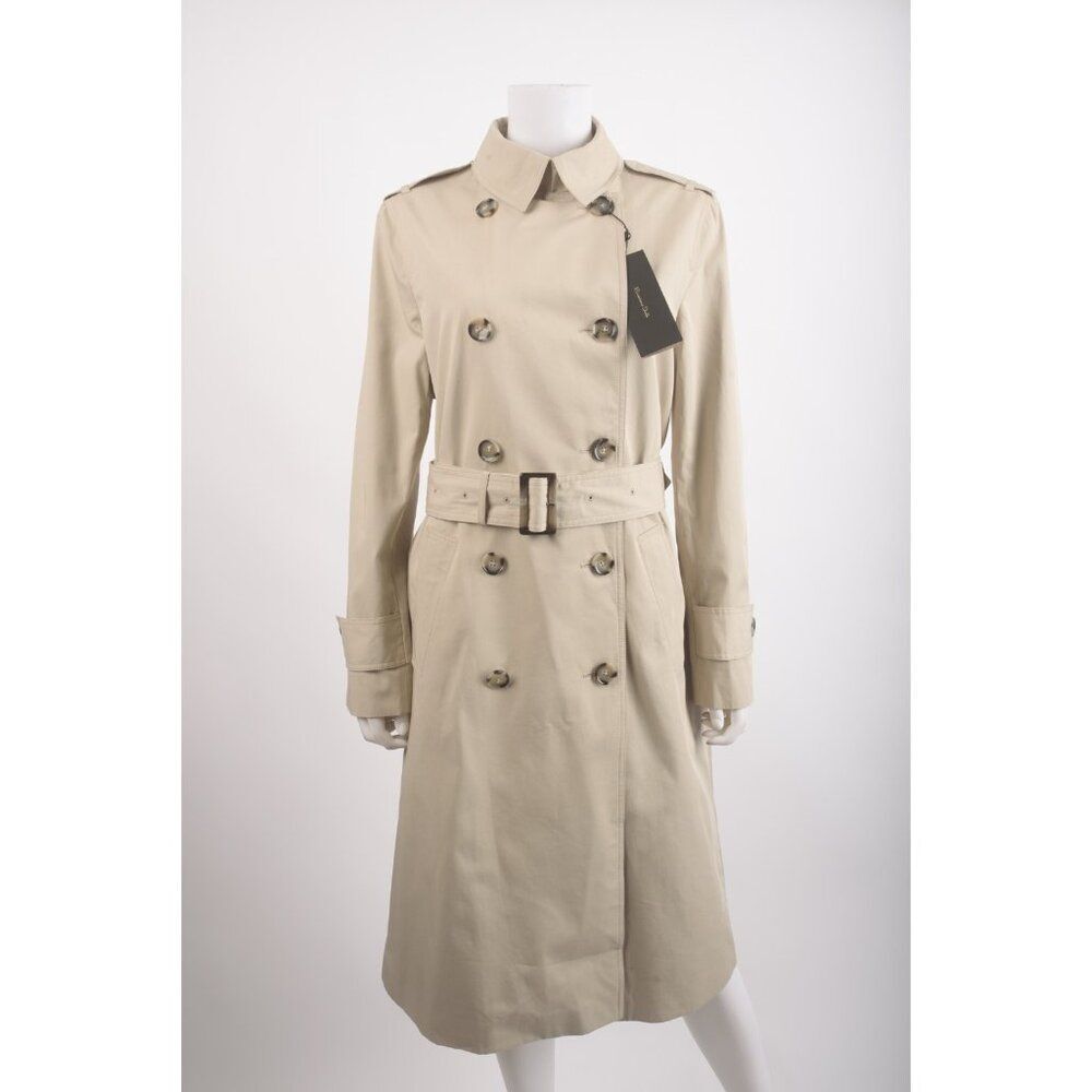 Massimo Dutti Womans Trench Coat Jacket Size S Small Beige Belted 6723/901 NWT